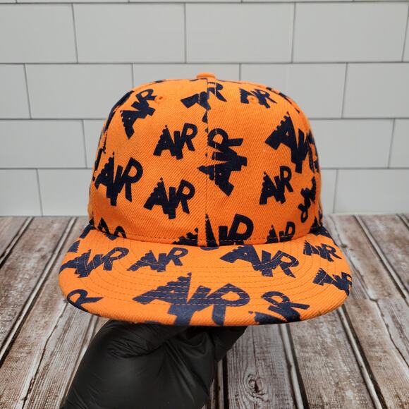 Vintage Nike Air All Over Print Orange / Blue Fitted Men's Size 7 3/4 Y2K - Picture 1 of 7